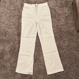 Express Cream Flare Wide Leg Jeans